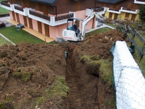 drenaggi ingegneria naturalistica Realizzazione di trincea drenante con elementi prefabbricati Roana