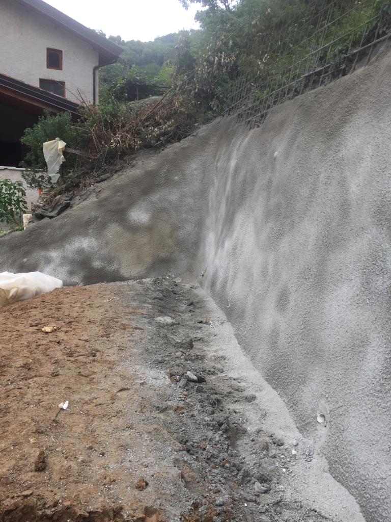 parete chiodata con spritz-beton